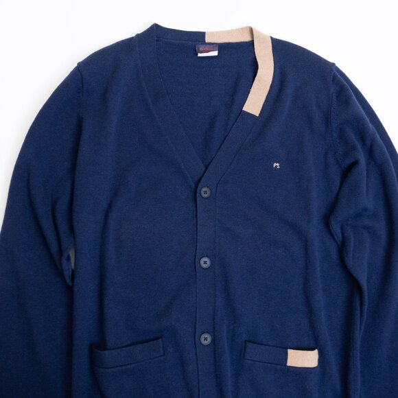 Paul Smith Wool Blend Cardigan Navy Preppy Juniors 16 / Small - Picture 4 of 14